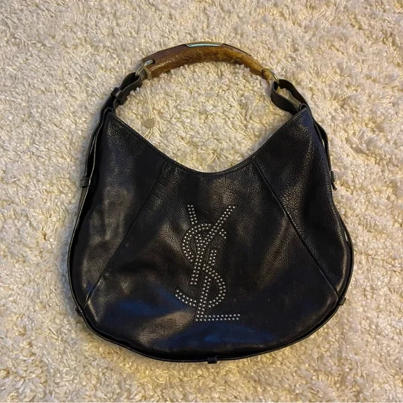 Yves Saint Laurent | Bags | Vintage Ysl Mombasa Black Leather Hobo